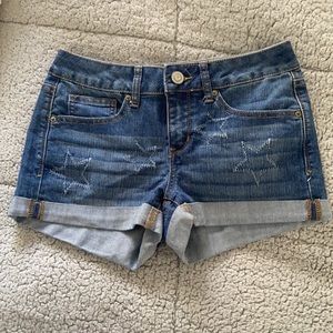 Star denim shorts